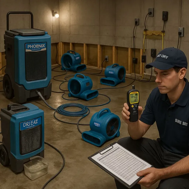 Structural Drying and Dehumidification process in Fort Clark Springs, TX